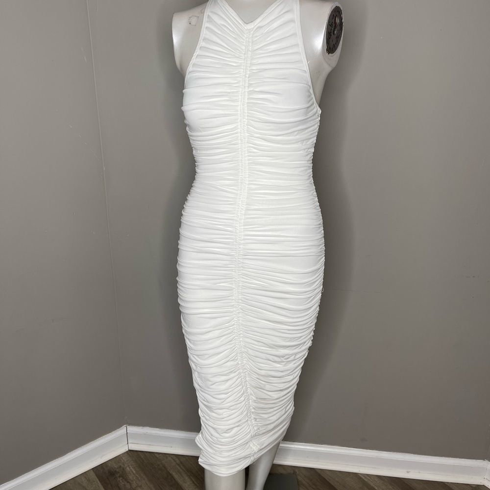 A.L.C
Adrienne Ruched Racerback Dress In White - Picture 7 of 8